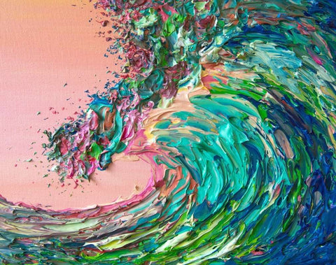 healing wave, energy portrait wave, soul portrait, texture wave painting, texture arr