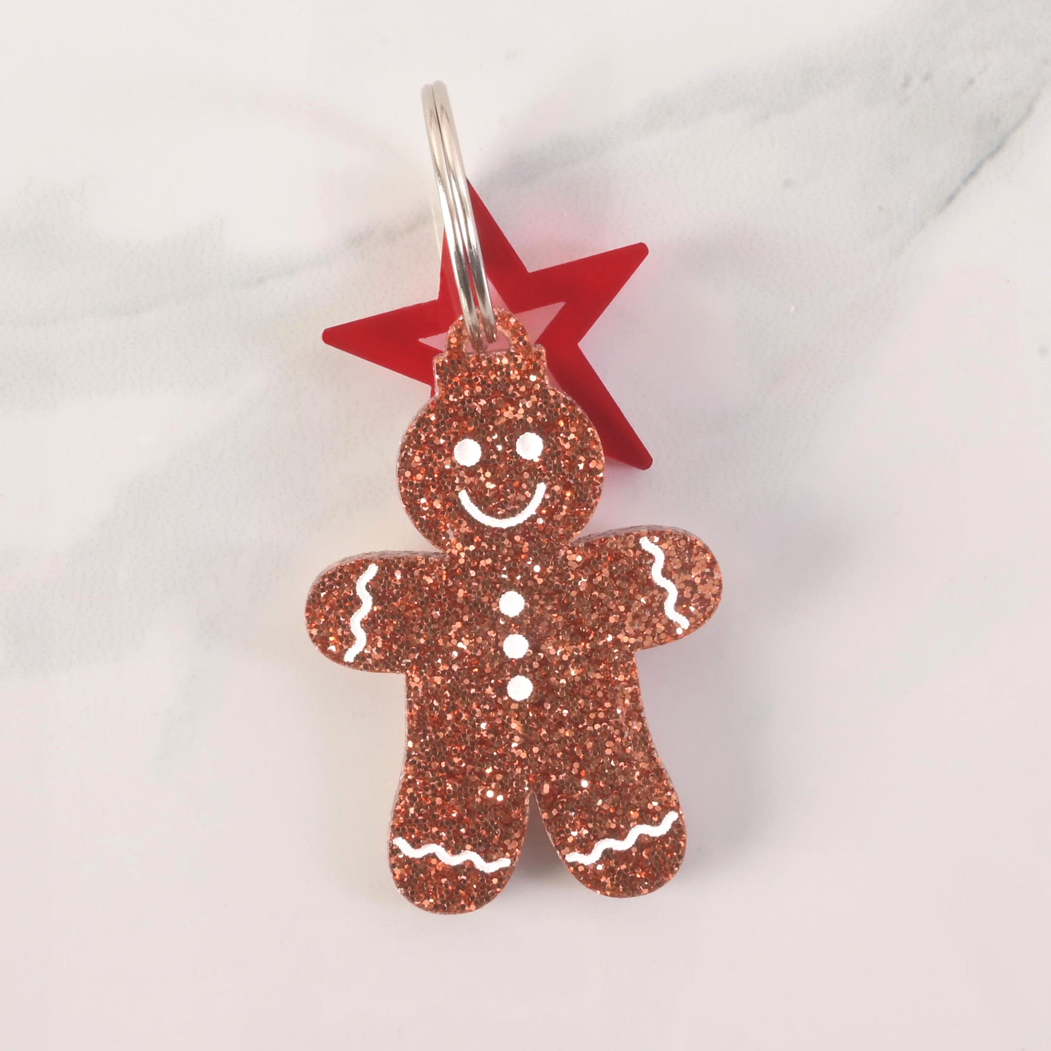 Identificación de mascota de Gingerbread Man, etiqueta de perro y gato con personalidad de galleta de Navidad, enlace a la etiqueta de mascota de Gingerbread