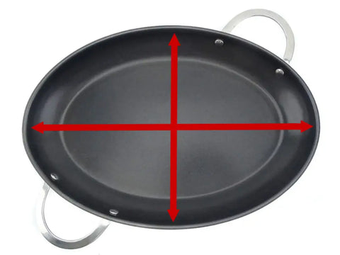 Measuring Oval-Shaped Frying Pan Sizes