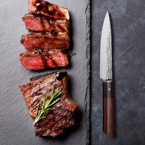Cut or trim steak with a utility knife