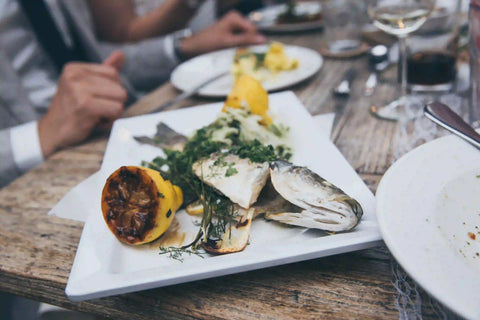 A plate with a whole fish