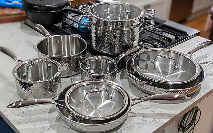 hammered cookware set for gift choice-kitchen gift ideas