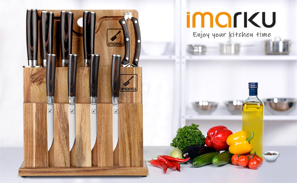 imarku 11-Piece Kitchen Knife Sets with Block