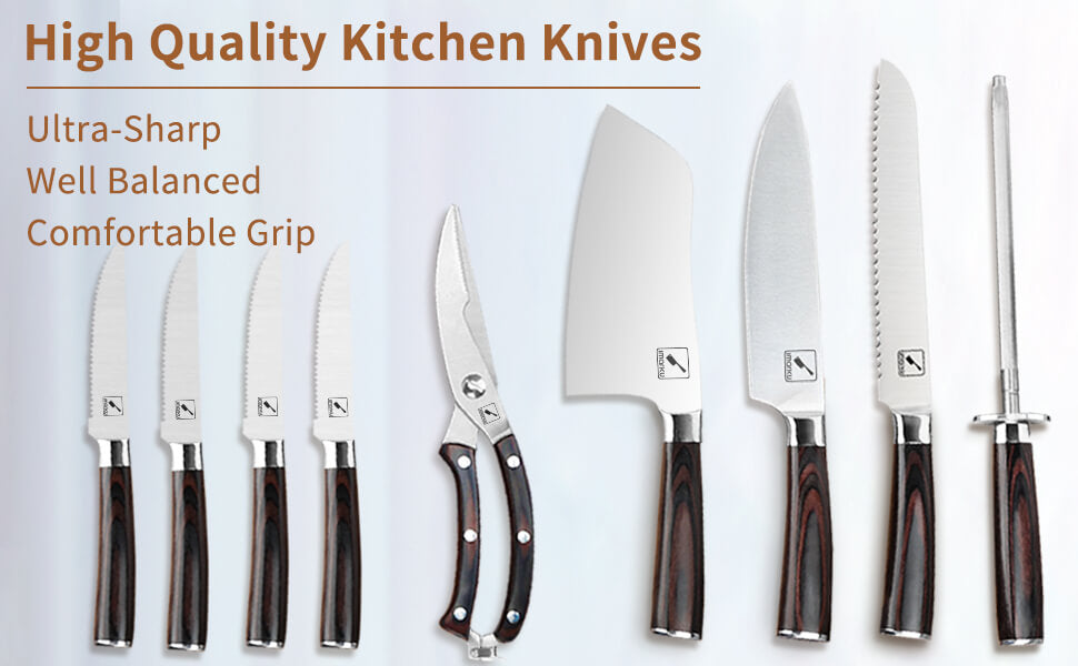 imarku 11-Piece Kitchen Knife Sets with Block