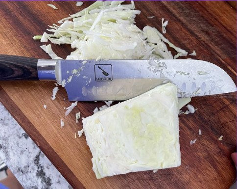 santoku knife with vegetable