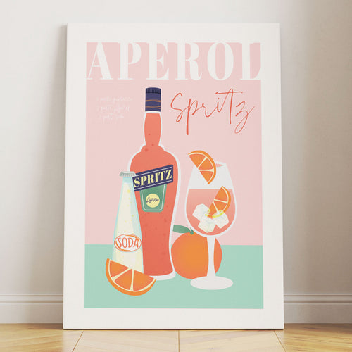 Aperol Spritz Recipe Poster, Aperol Spritz Cocktail Print