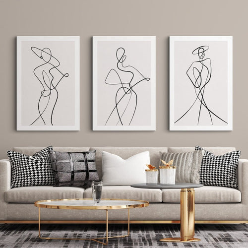 Set of 3 Fashion Canvas Prints  Designer Wall Art – TemproDesign