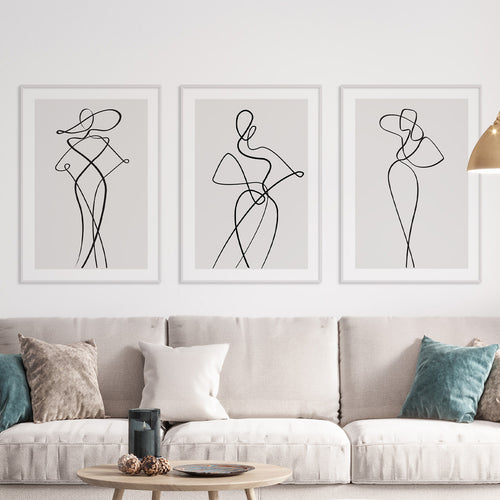 Set of 3 Fashion Canvas Prints  Designer Wall Art – TemproDesign