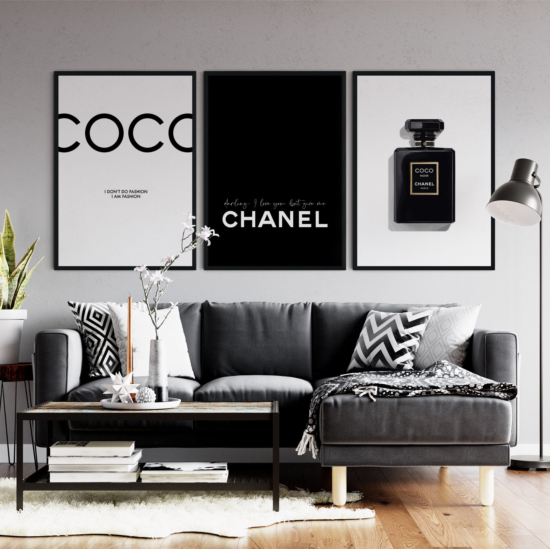 Set of 3 Coco Chanel Graphical Prints | Coco Chanel Quote Prints –  TemproDesign