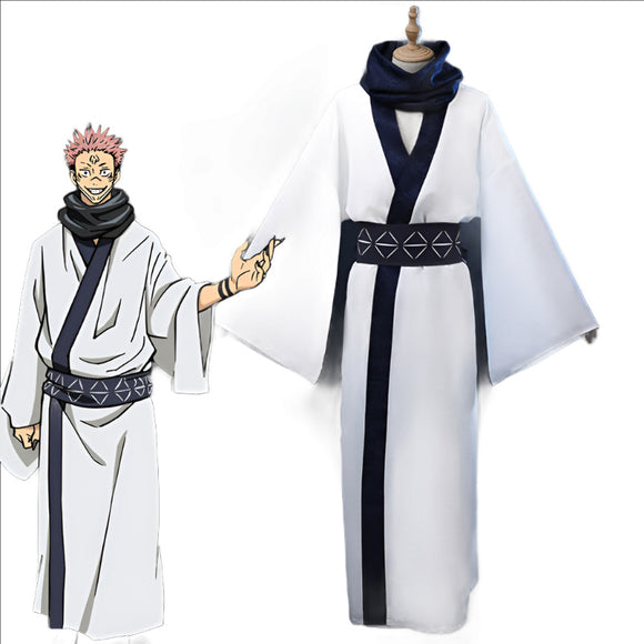 Anime Jujutsu Kaisen Ryomen Sukuna Cosplay Costume Japanese Kimono Fan 
