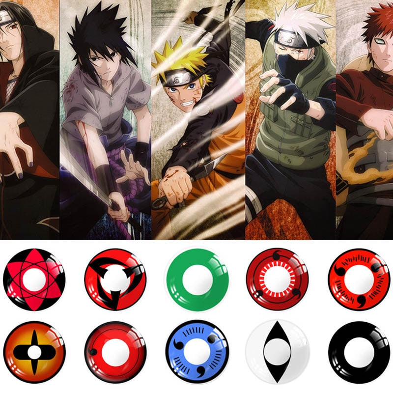 2 in one anime cosplay contact lens kakashi hughes rinnegan sharingan webcosplay com