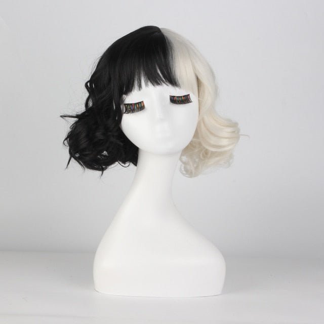 Cruella Wig Half Black And White Wigs For Costume Cosplay Women Girls Webcosplay Com