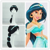 Children Girl Aladdin and the magic lamp Princess Jasmine cosplay wig Girl Black Long wig