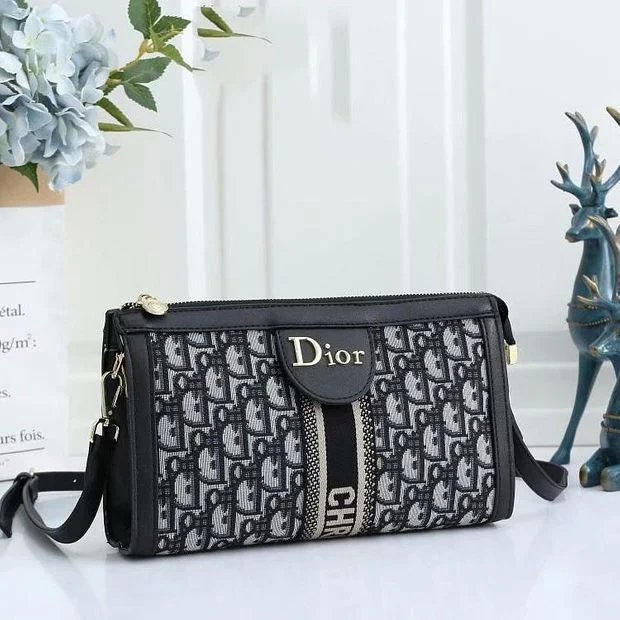 Dior Fashionable Canvas Embroidered Shopping Bag Cross Body Bag 