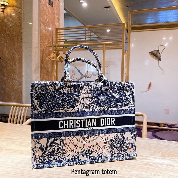 Dior New Dior Old Flower Pattern Dior Handsome And Elegant Colorful Shopping Bag-2