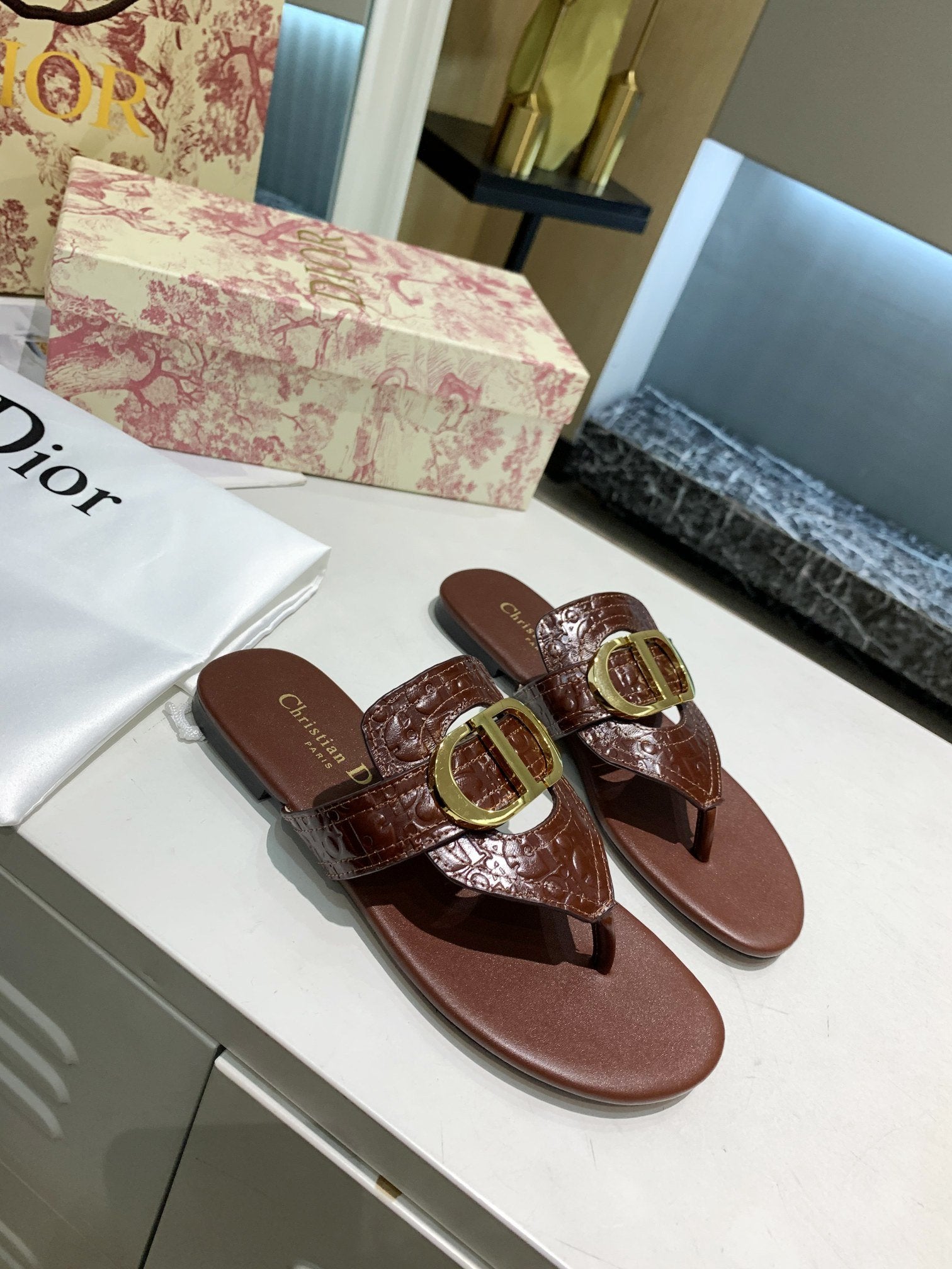 Christian Dior Women's Popular Summer Flats Slipper Sandals 