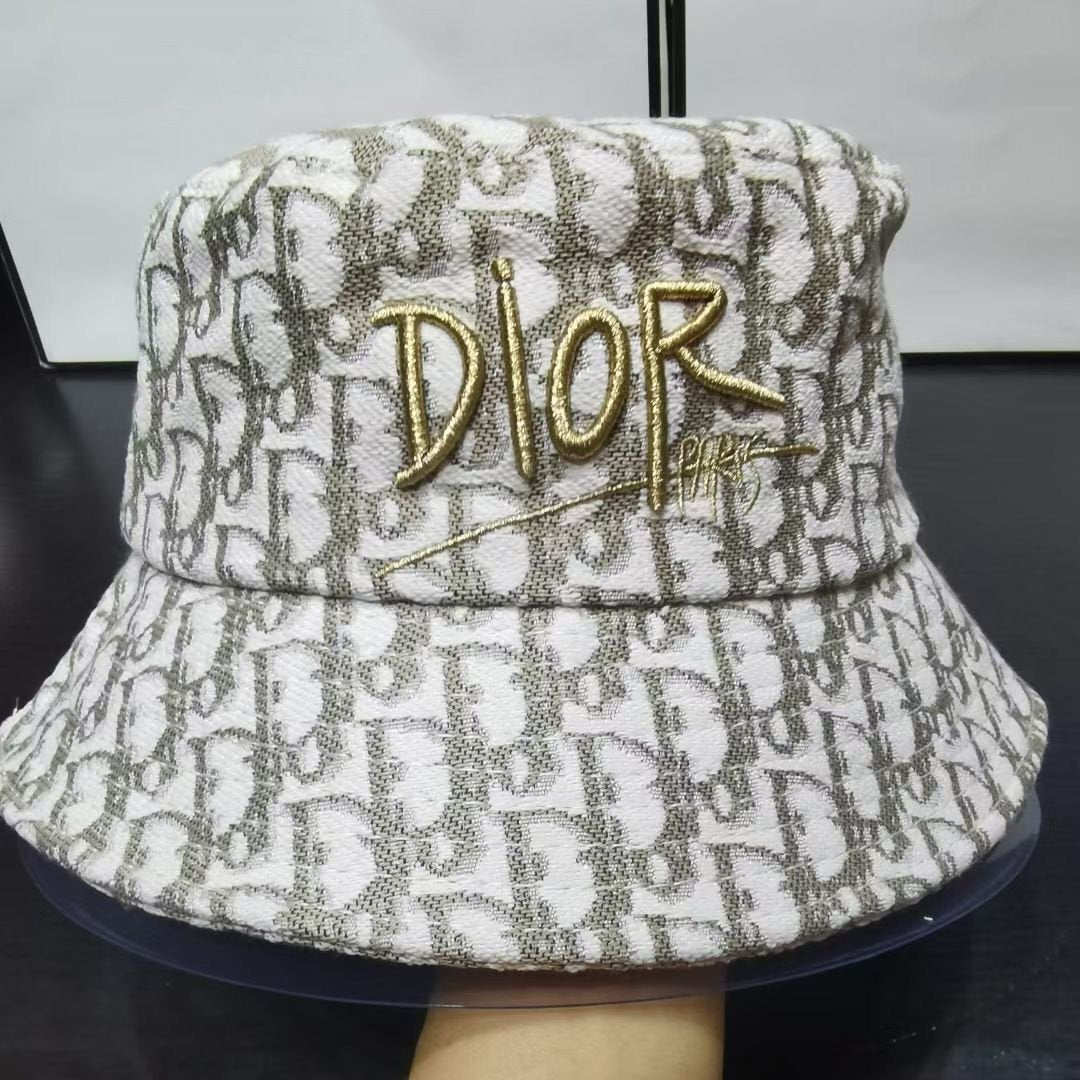Dior new embroidered letter fisherman hat-2