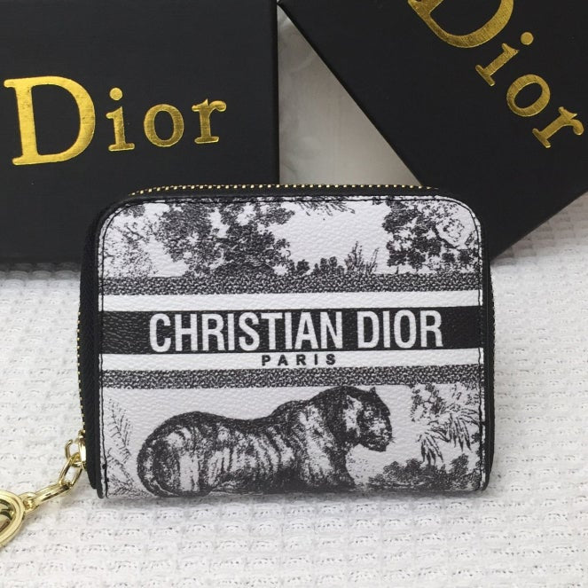 Christian Dior New Animal Pattern Square Wallet Zipper Clutch Ba