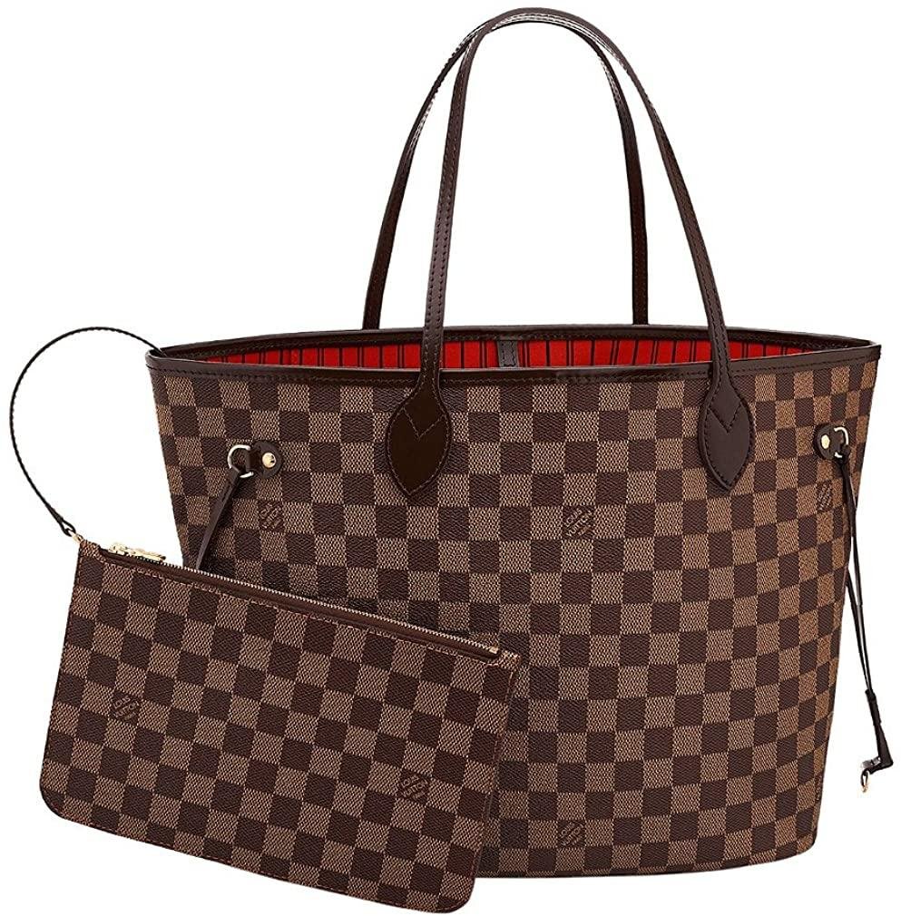Louis Vuitton Two Piece LV Shopping Leather Tote Handbag Shoulde