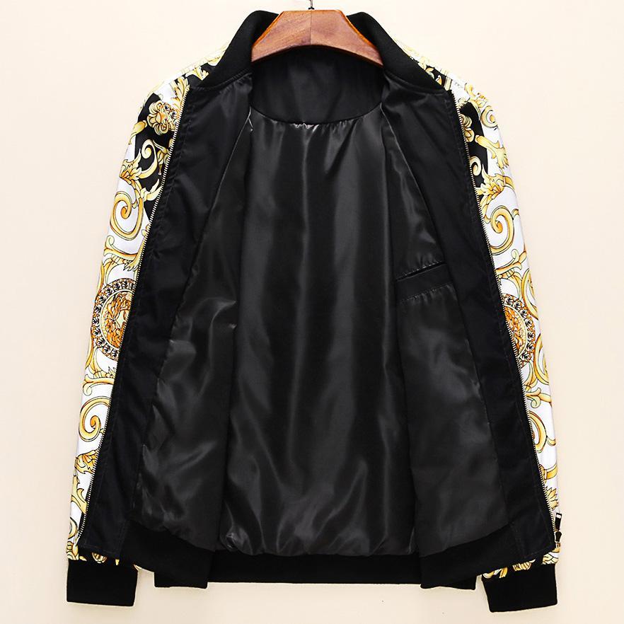 Men Versace Casual Long Sleeve Zip Cardigan Jacket Coat from