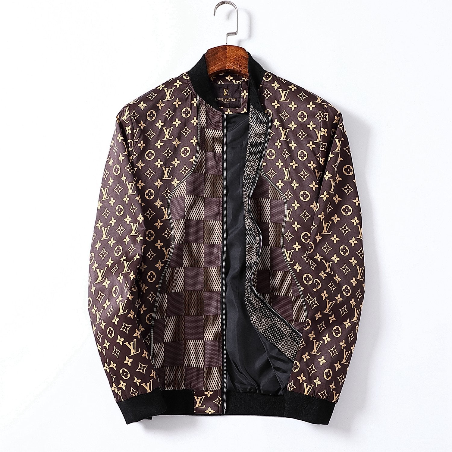 Men LV Louis Vuitton Classic Fashion Open Placket Jacket Coat-16