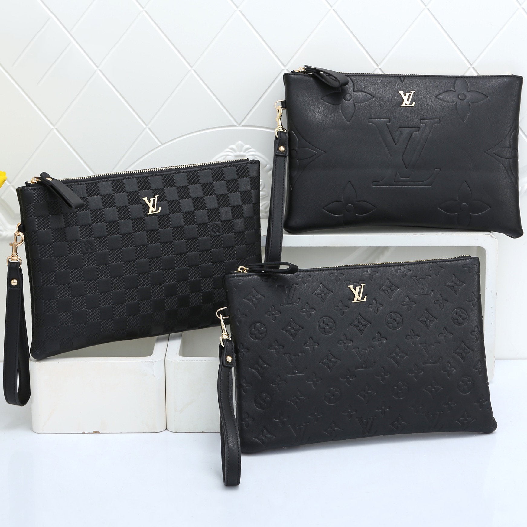 Louis Vuitton LV Clutch Bag Wristlet Classic Leather High Qualit