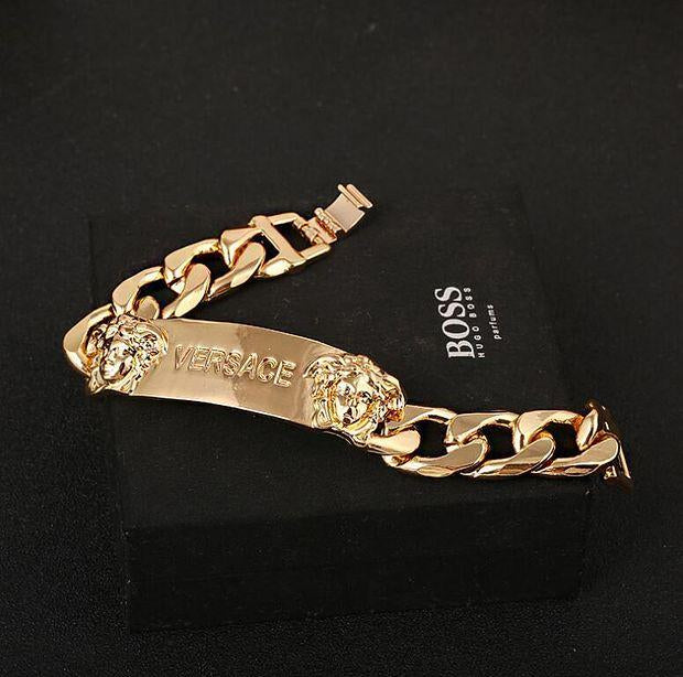 VERSACE Stylish Women Men Personality Hand Catenary Bracelet Jewelry Accessories Golden