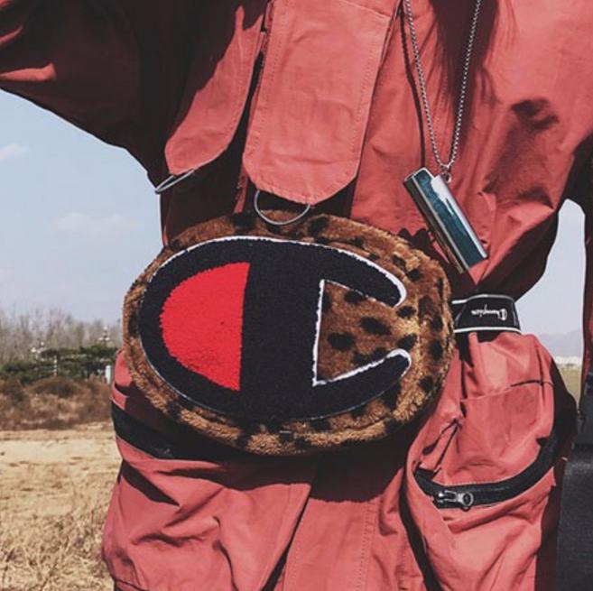 Champion Leather Purse Waist Bag Single-Shoulder Bag Crossbody