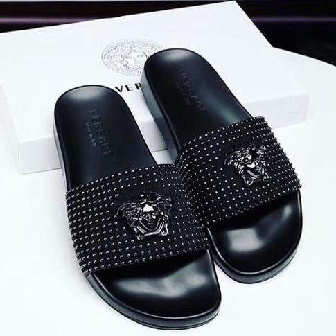 Versace fashion mens and womens luxury sandals shine slippers-2