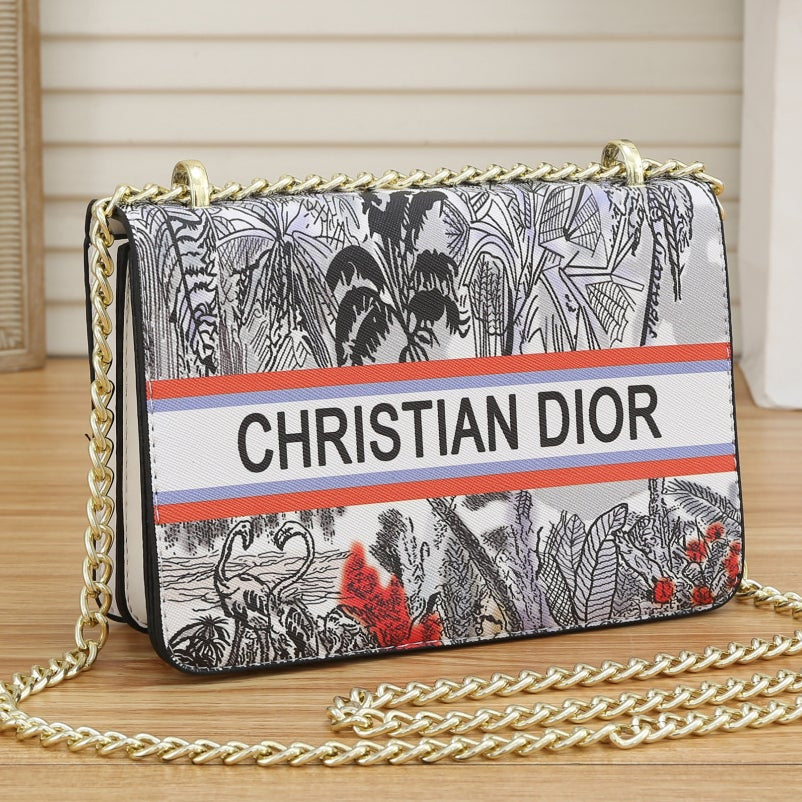 Dior Women's Long Flap Zip Wallet Shoulder Bag Messenger Bag