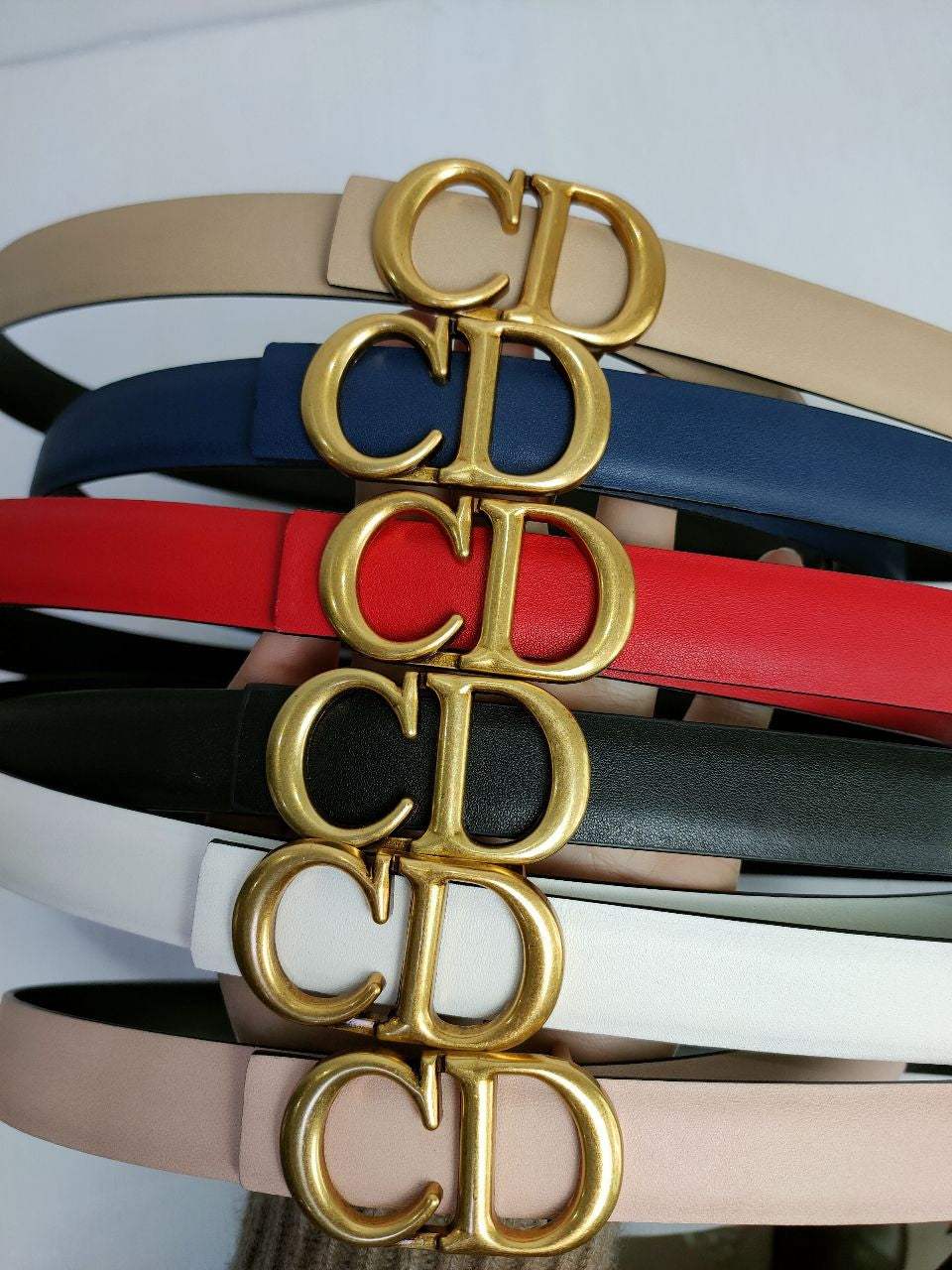 Dior women's CD letter buckle smooth buckle belt-1