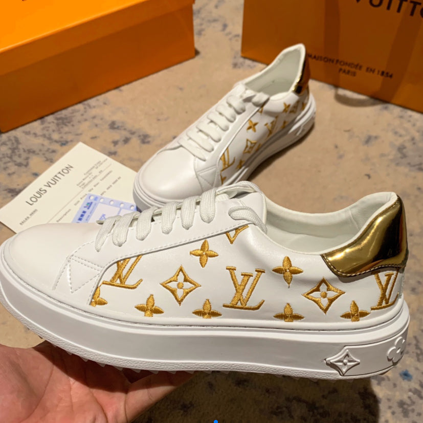 LV Louis Vuitton Fashion Embroidered Logo Sneakers Casual Shoes 