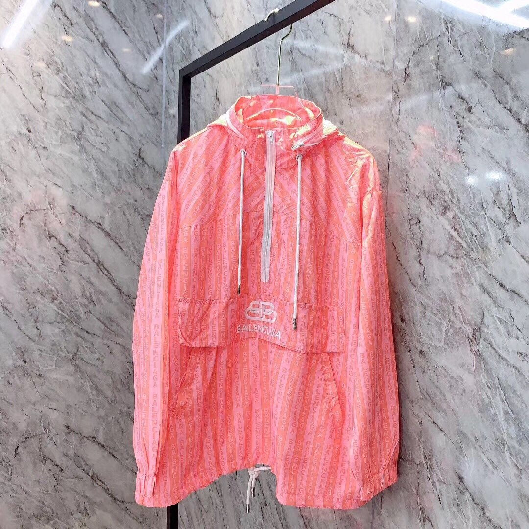Balenciaga new fashion full-print half-zip hooded jacket
