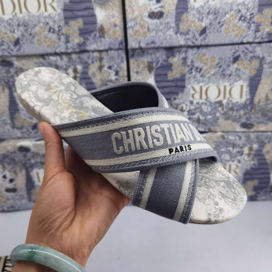 Dior new cross strap slippers shoes-5
