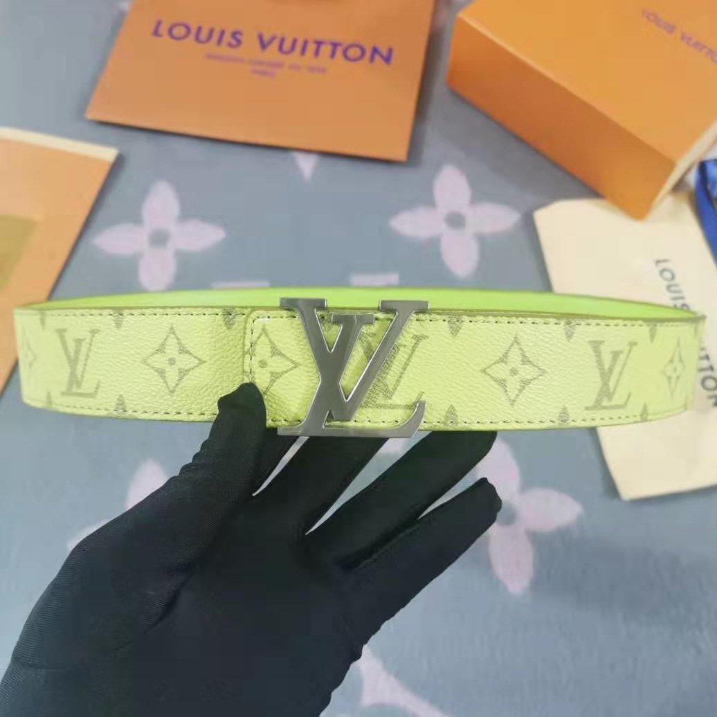 Louis Vuitton LV Fashion Classic Print Smooth Buckle Belt-7