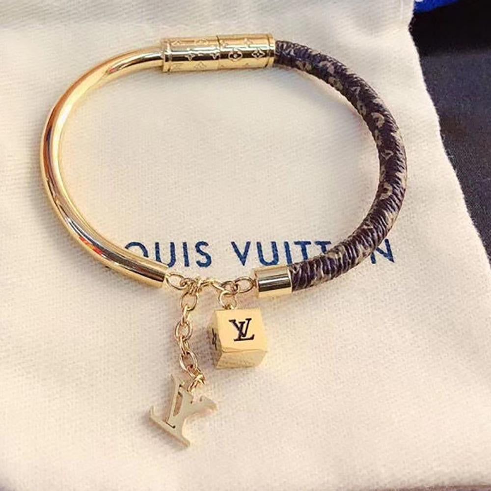 LV Louis Vuitton Bracelet Bracelet Titanium Steel Gold Adjustabl