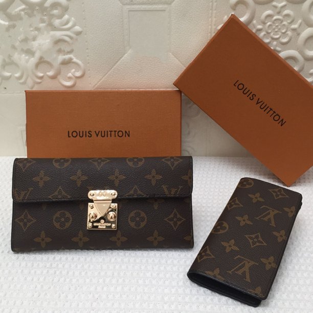 Louis Vuitton Classic Women Leather Print High Quality Wallet Pu