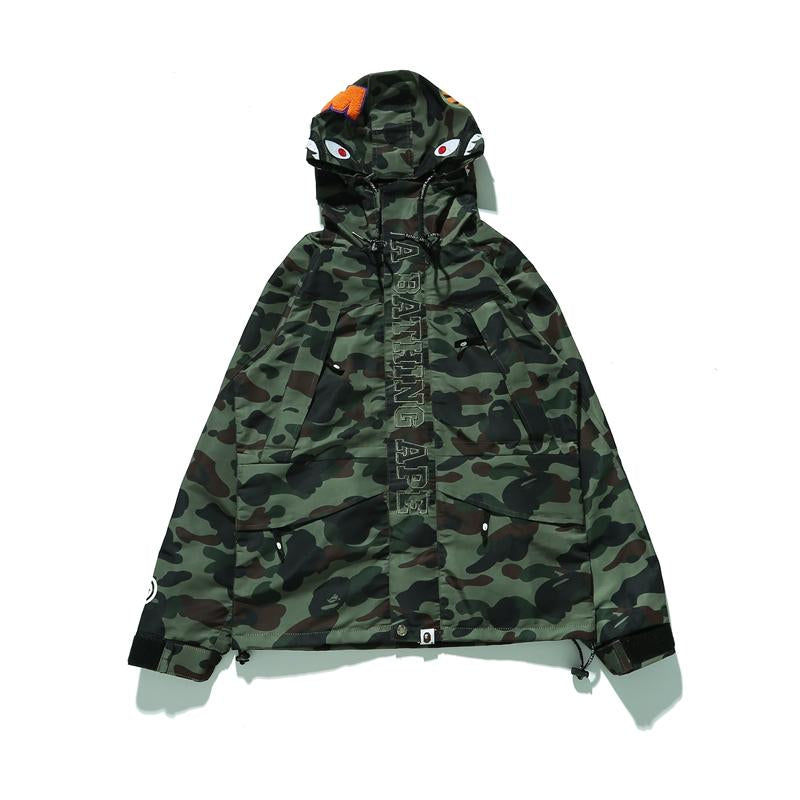 BAPE Tide brand embroidery letters big shark jacket M-2XL