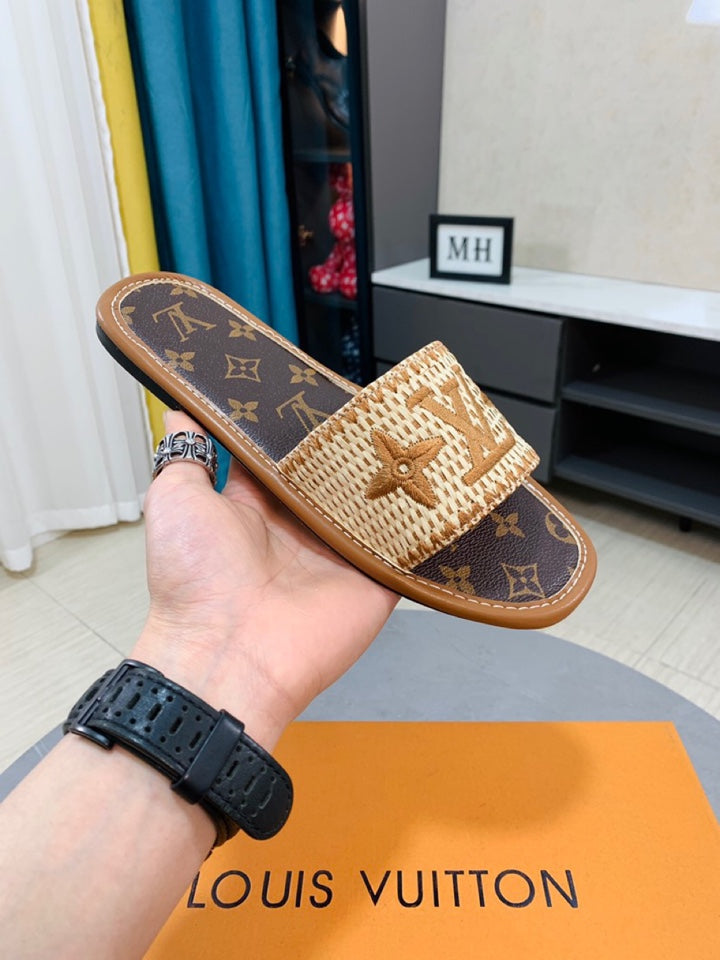 LV 2022 Popular Summer Women's Flats Men Slipper Sandals Sho