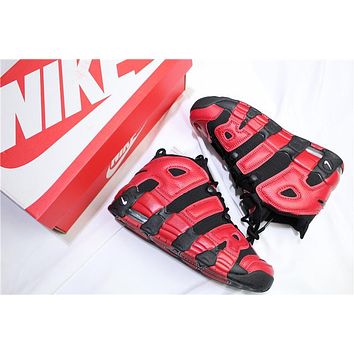 Air More Uptempo Black/Red Sneaker Shoes