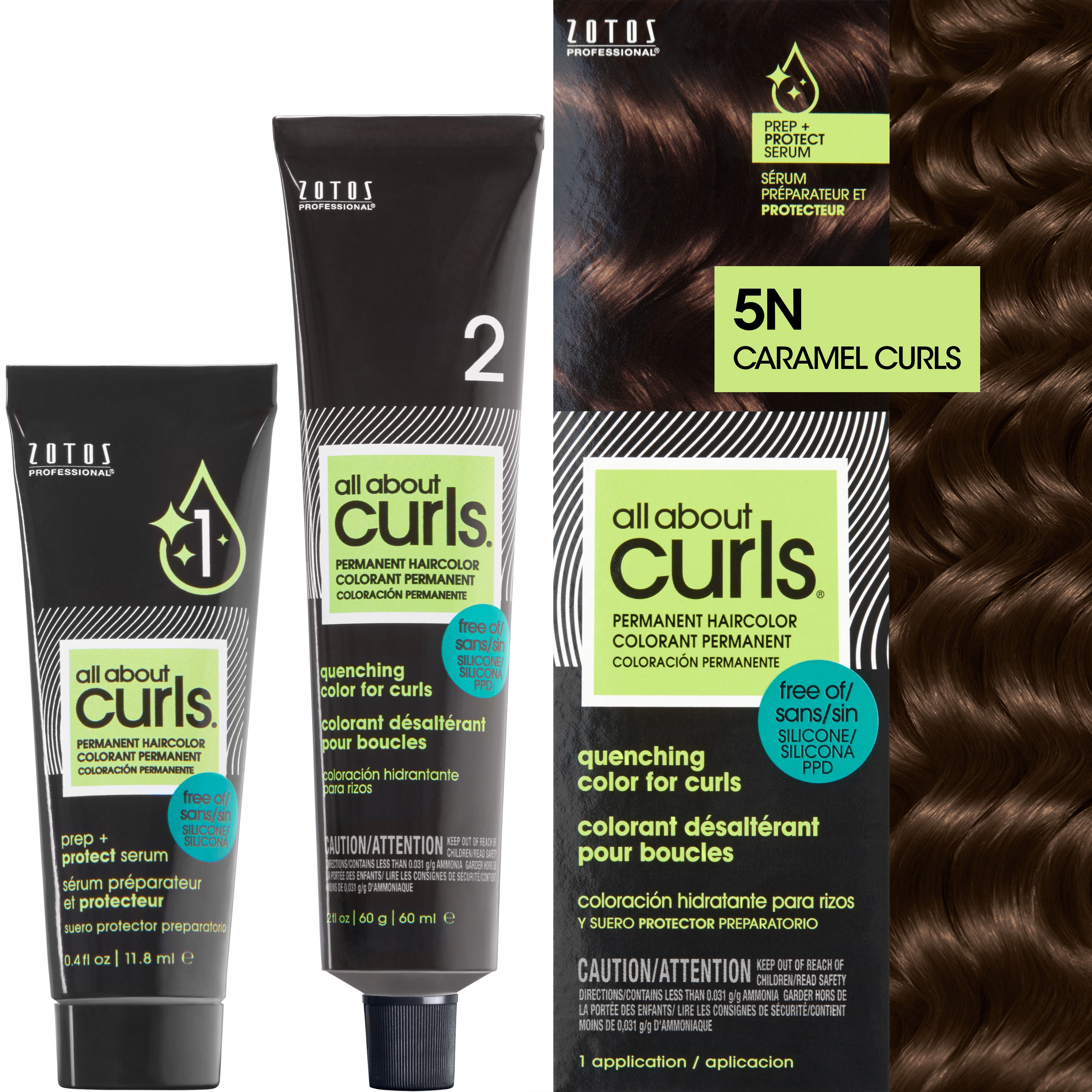 Image of All About Curls Quenching Permanent Haircolor For Curls - Brown