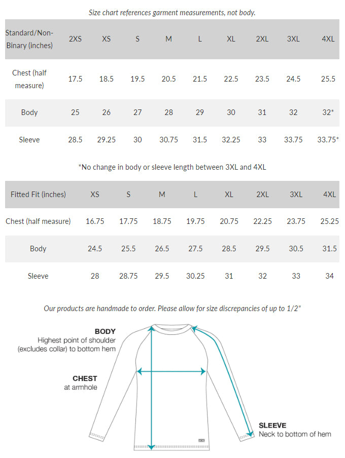 VC Ultimate Raglan Long Sleeve Jersey Size Chart