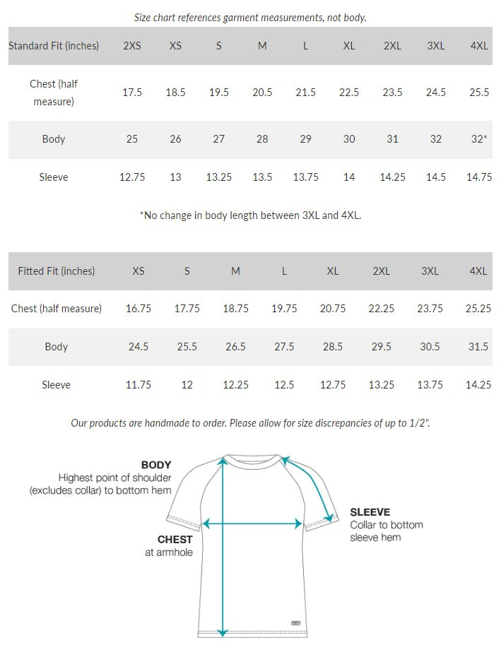 VC Ultimate Tank Raglan Long Sleeve Jersey Size Chart