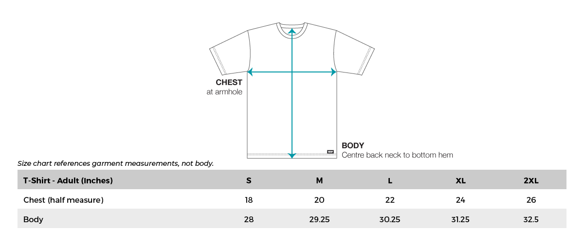 VC Ultimate Cotton T-Shirt Size Chart