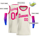 Custom Beige Pink Men/Kids Tank Top Fashion Authentic Basketball Jerseys