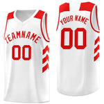 Custom Mesh Basketball Jersey for Sporting,Personalize Printed White Red Basketball Solid Color Shirt Sleeveless Jerseys Designing Mesh Shirts For Men/Youth