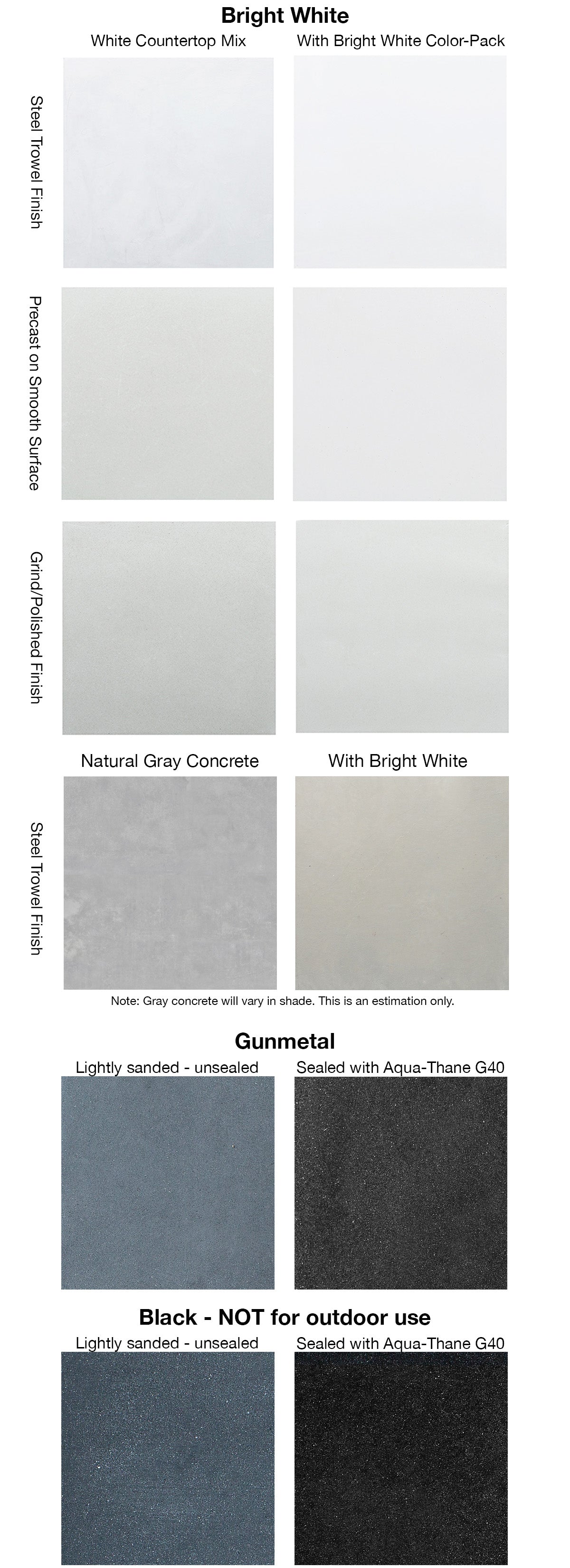 Integral Concrete Color Chart