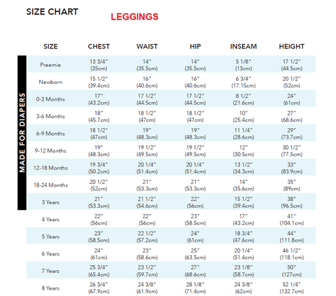 Size Charts – Frankly Fashions Boutique