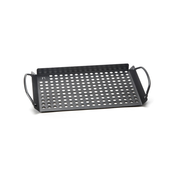 Outset® 76143 12 Diameter Stainless Steel Perforated Grill Skillet with Removable  Handle