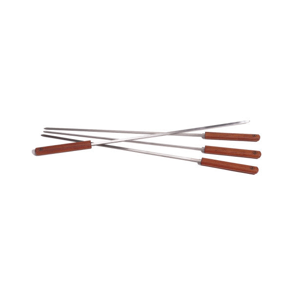 Minatee 12'' Barbecue Skewers Stainless Steel with Wood Handle
